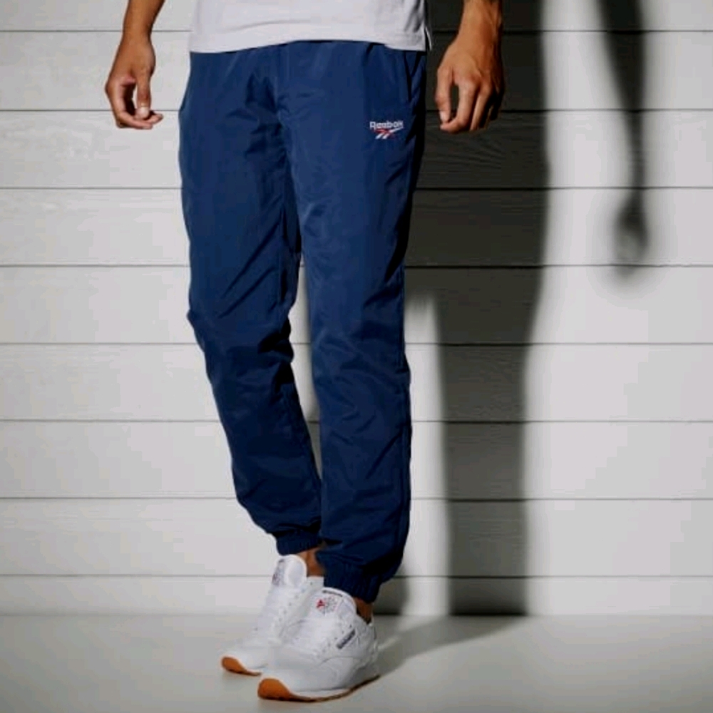 Vintage Reebok Mens 90's Navy Blue Track Pants Warmup Joggers Size XXL
